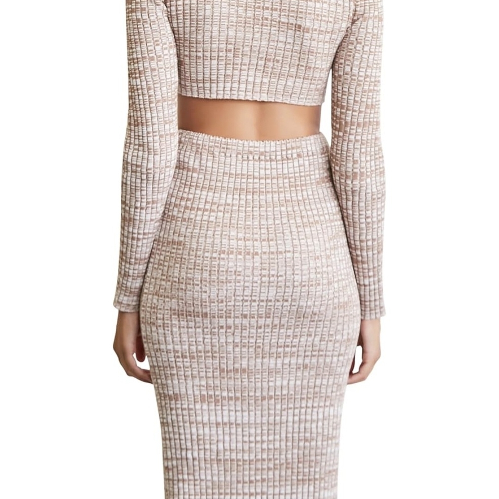 Forever 21 Beige Long Sleeve Cut-Out Dress - Picture 3 of 5